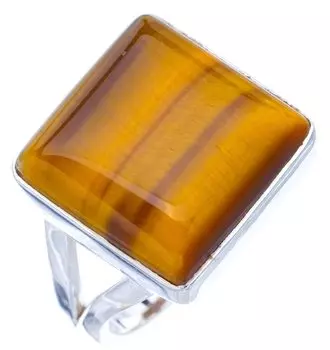 STARGEMS ® Кольцо из серебра 925 пробы с натуральным тигровым глазом ручной работы 8,5 F1134