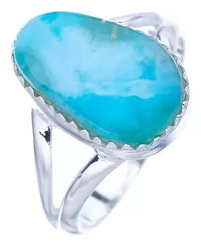 STARGEMS ® Кольцо из серебра 925 пробы с натуральным ларимаром ручной работы 8,25 F1492