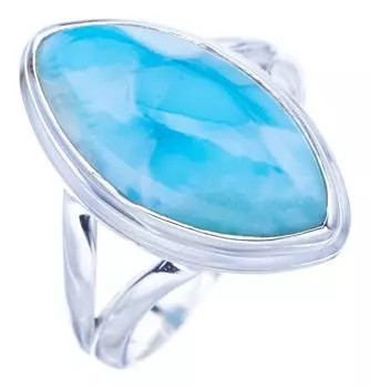 STARGEMS ® Кольцо из серебра 925 пробы с натуральным ларимаром ручной работы 6 F1415