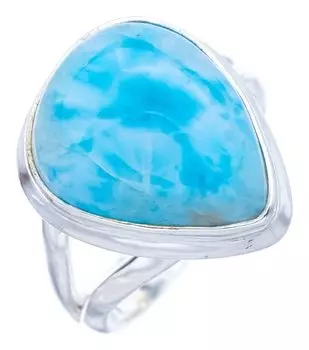 STARGEMS ® Кольцо из серебра 925 пробы с натуральным ларимаром ручной работы 6 F1484