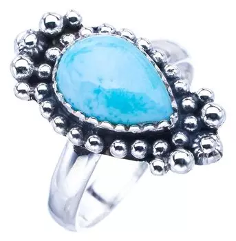 STARGEMS ® Кольцо из серебра 925 пробы с натуральным ларимаром ручной работы 8 F0832