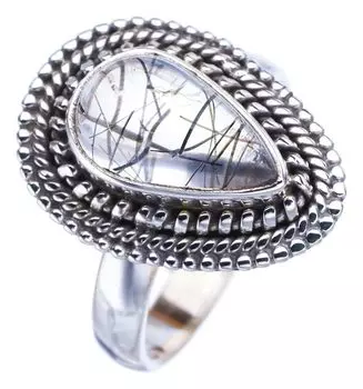 STARGEMS ® Кольцо из серебра 925 пробы с натуральным рутиловым кварцем ручной работы 8 F1997