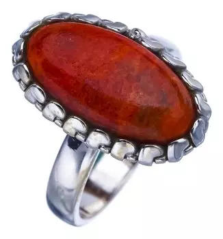 STARGEMS ® Кольцо из серебра 925 пробы с натуральным кальцитом ручной работы 7 F2109