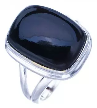 STARGEMS ® Кольцо из серебра 925 пробы с натуральным черным ониксом ручной работы 7 F0556