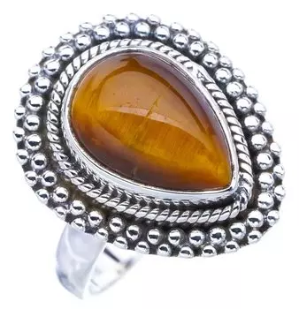 STARGEMS ® Кольцо из серебра 925 пробы с натуральным тигровым глазом ручной работы 8 F1108