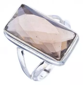 STARGEMS ® Кольцо из серебра 925 пробы с натуральным дымчатым кварцем ручной работы 7 F1286