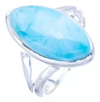 STARGEMS ® Кольцо из серебра 925 пробы с натуральным ларимаром ручной работы 7 F0817