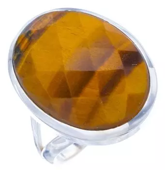 STARGEMS ® Кольцо из серебра 925 пробы с натуральным тигровым глазом ручной работы 7,5 F1122