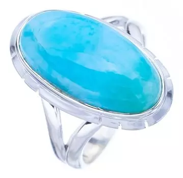 STARGEMS ® Кольцо из серебра 925 пробы с натуральным ларимаром ручной работы 6 F1519