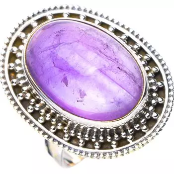 STARGEMS ® Кольцо из серебра 925 пробы с натуральным аметистом ручной работы 7 E7709