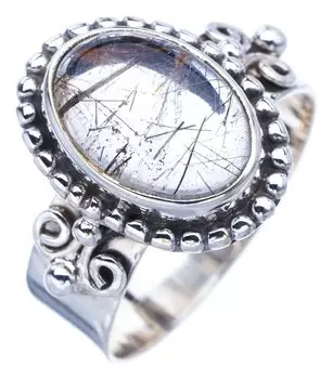 STARGEMS ® Кольцо из серебра 925 пробы с натуральным турмалиновым кварцем ручной работы 9 F1032