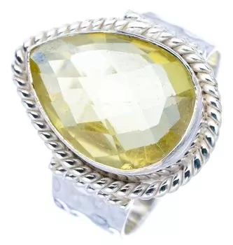 STARGEMS ® Кольцо из серебра 925 пробы с натуральным зеленым аметистом ручной работы 9 F0334