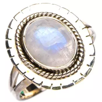 STARGEMS Кольцо из серебра 925 пробы с натуральным лунным камнем ручной работы 8,5 E8960