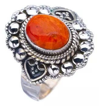 STARGEMS ® Кольцо из серебра 925 пробы с натуральным кальцитом ручной работы 8,75 F3138