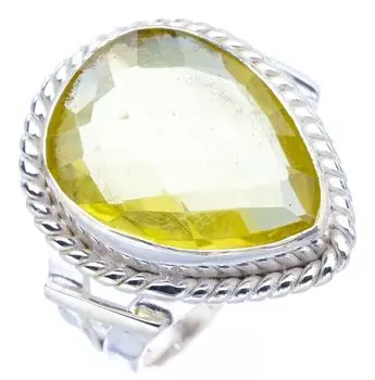 STARGEMS ® Кольцо из серебра 925 пробы с натуральным зеленым аметистом ручной работы 6 F0361