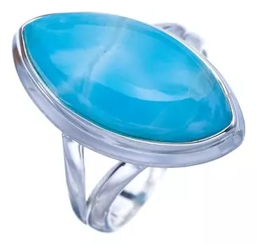 STARGEMS ® Кольцо из серебра 925 пробы с натуральным ларимаром ручной работы 6,75 F1434
