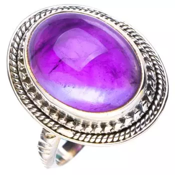 STARGEMS ® Кольцо из серебра 925 пробы с натуральным аметистом ручной работы 8,25 E7743