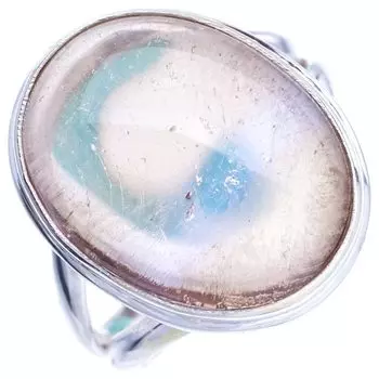 STARGEMS Кольцо из серебра 925 пробы с натуральным кварцем ручной работы 8,5 E9194