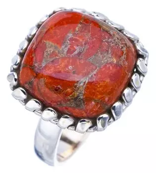 STARGEMS ® Кольцо ручной работы из серебра 925 пробы с натуральной бирюзой 6,25 F0967