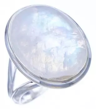 STARGEMS ® Кольцо ручной работы из стерлингового серебра 925 пробы с натуральным лунным камнем 11 F2705