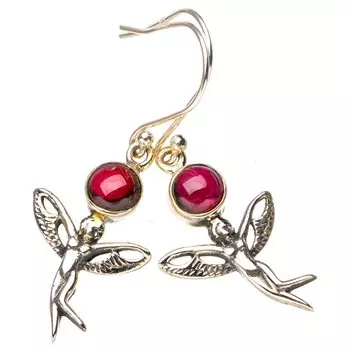 StarGems® Natural Amethyst Fariy Handmade 925 Sterling Silver Earrings 1.75 E6850