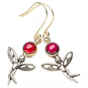 StarGems® Natural Amethyst Fariy Handmade 925 Sterling Silver Earrings 1.75 E6848