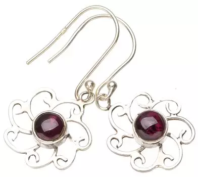 StarGems® Natural Amethyst Flower Handmade 925 Sterling Silver Earrings 1.5 E6846