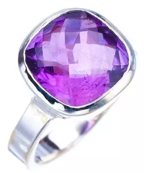 StarGems® Natural Amethyst Handmade 925 Sterling Silver Ring 7.25 F2833