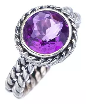 StarGems® Natural Amethyst Handmade 925 Sterling Silver Ring 8 F2839