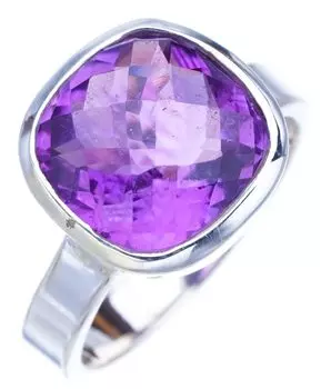 StarGems® Natural Amethyst Handmade 925 Sterling Silver Ring 8.25 F2893