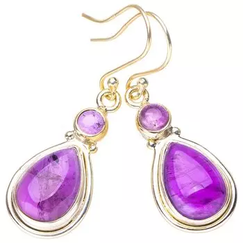 StarGems® Natural Amethyst Handmade 925 Sterling Silver Earrings 1.5 E6939
