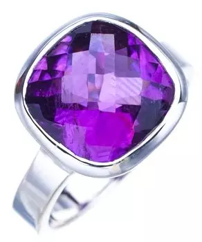 StarGems® Natural Amethyst Handmade 925 Sterling Silver Ring 7.25 F2883
