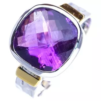 StarGems Natural Amethyst Handmade 925 Sterling Silver Ring 8.75 E9250