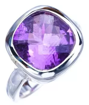 StarGems® Natural Amethyst Handmade 925 Sterling Silver Ring 6.25 F2840