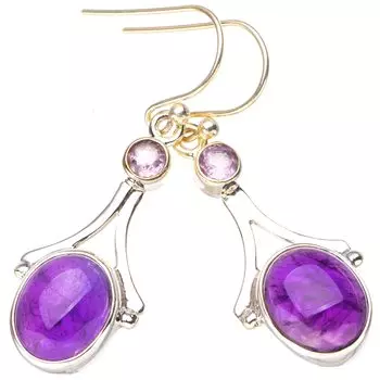 StarGems® Natural Amethyst Handmade 925 Sterling Silver Earrings 1.5 E6990