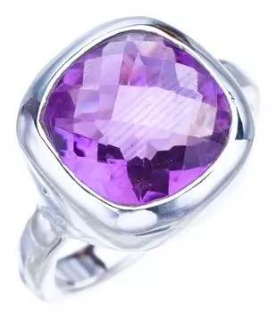 StarGems® Natural Amethyst Handmade 925 Sterling Silver Ring 5.25 F2894