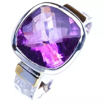 StarGems Natural Amethyst Handmade 925 Sterling Silver Ring 9 E9245