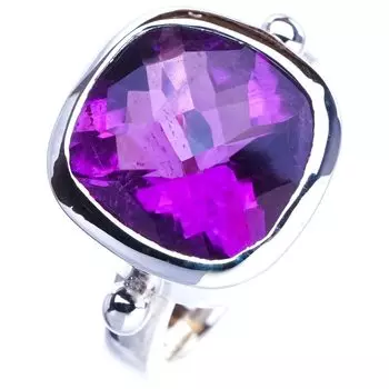 StarGems Natural Amethyst Handmade 925 Sterling Silver Ring 5.75 E9222