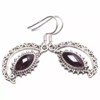 StarGems Natural Amethyst Handmade Unique 925 Sterling Silver Earrings 1.5 Y2695