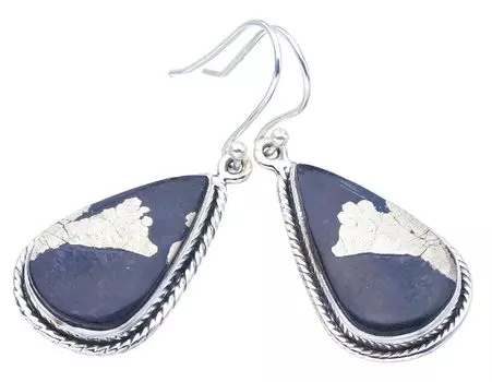 StarGems® Natural Apache Gold Stone Handmade 925 Sterling Silver Earrings 1.5 F5680