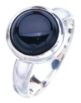 StarGems® Natural Black Onyx Handmade 925 Sterling Silver Ring 6.75 F1749