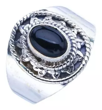 StarGems® Natural Black Onyx Handmade 925 Sterling Silver Ring 6.75 F0503