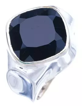 StarGems® Natural Black Onyx Handmade 925 Sterling Silver Ring 6.25 F1758