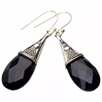 StarGems® Natural Black Onyx Handmade 925 Sterling Silver Earrings 2 D6970