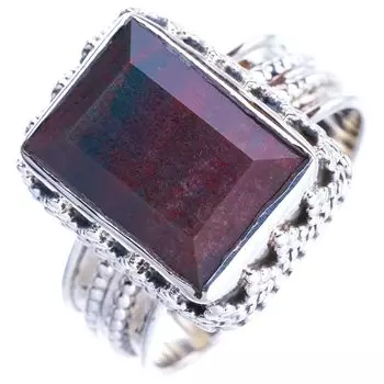 StarGems Natural Blood Stone Handmade 925 Sterling Silver Ring 9 E9282