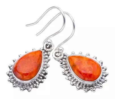 StarGems® Natural Calcite Handmade 925 Sterling Silver Earrings 1.25 F5591