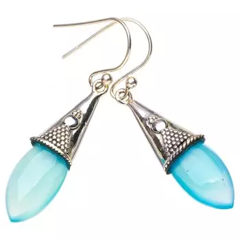 StarGems® Natural Chalcedony Handmade 925 Sterling Silver Earrings 1.75 E6750