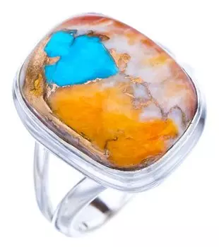 StarGems® Natural Copper Chalcedony Handmade 925 Sterling Silver Ring 7 F1715