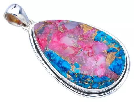 StarGems® Natural Copper Chalcedony Handmade 925 Sterling Silver Pendant 1.75 F3768