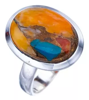 StarGems® Natural Copper Chalcedony Handmade 925 Sterling Silver Ring 7.5 F1676